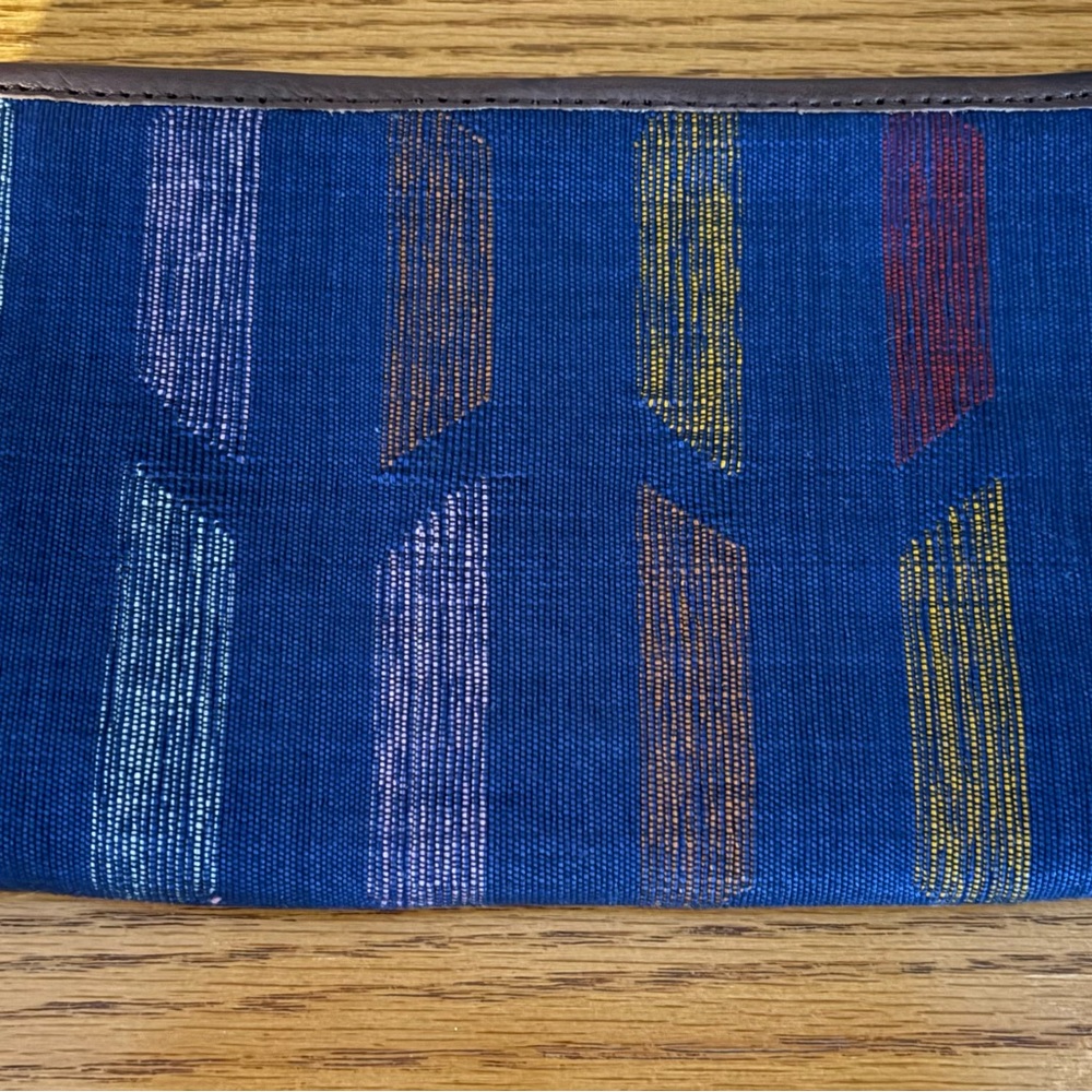 Himalayan Leather Handicrafts Blue Clutch/Wallet NWOT